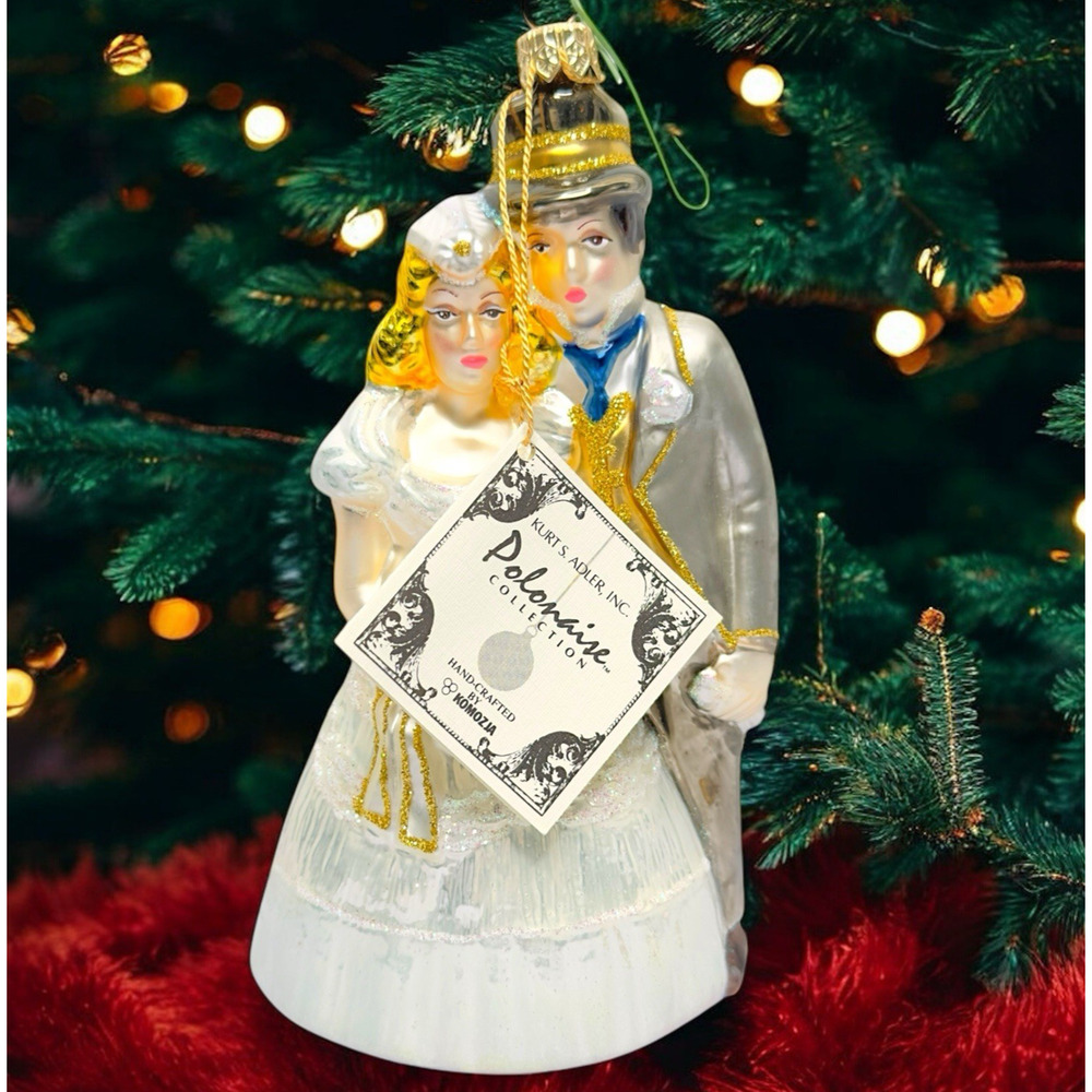 Kurt Adler Polonaise collection Poland Bride and Groom glass ornament Wedding